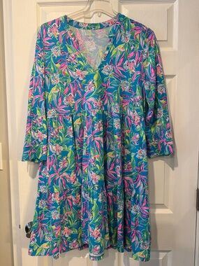 Lilly Pulitzer Teal, Pink & Green Floral Dress